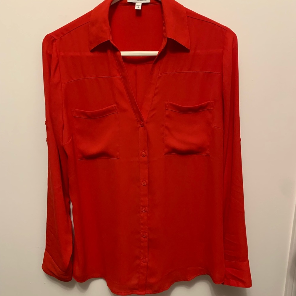 **Express Portofino red blouse size medium